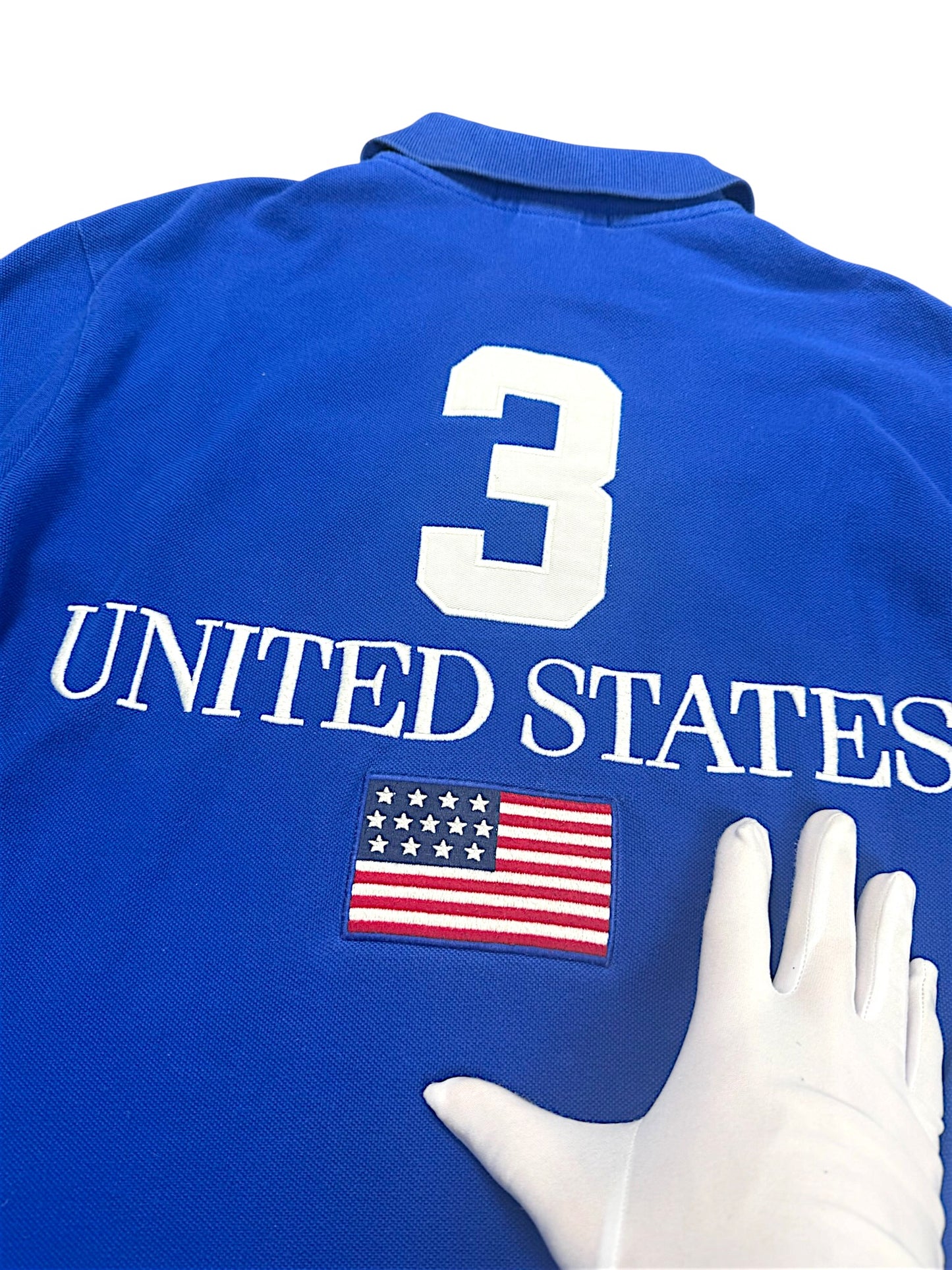 Vintage Ralph Lauren Y2K „USA“ Langarm Polo (M)