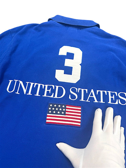 Vintage Ralph Lauren Y2K „USA“ Langarm Polo (M)