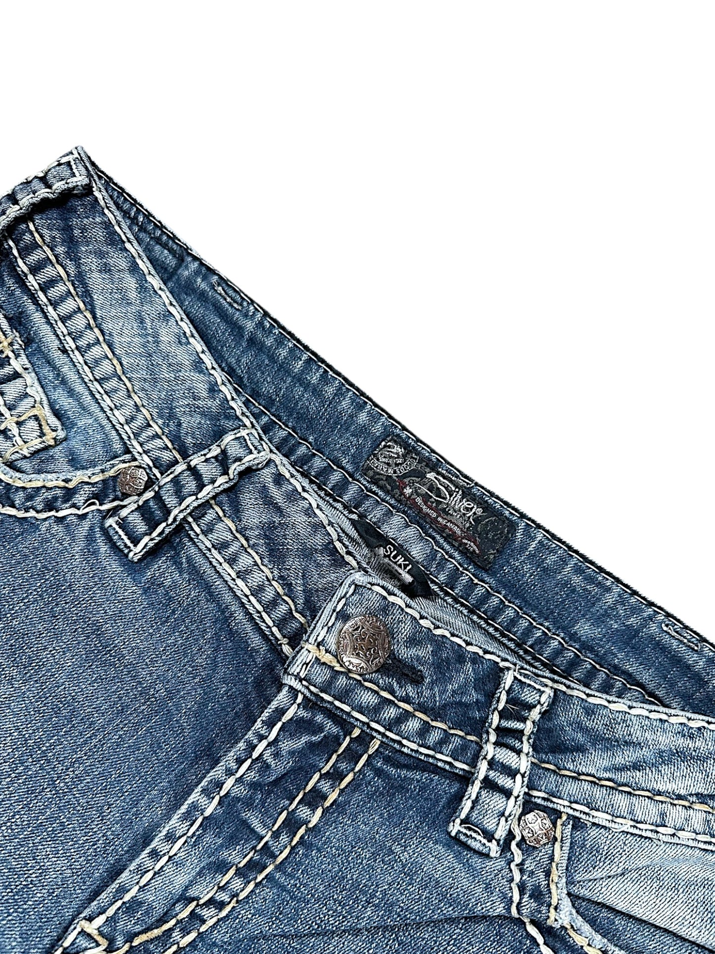 Vintage Silver Y2K Low Waist Bootcut / Flared Damenjeans (L)