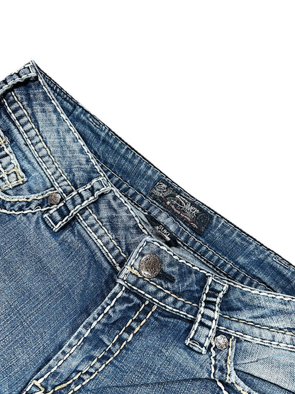 Vintage Silver Y2K Low Waist Bootcut / Flared Damenjeans (L)