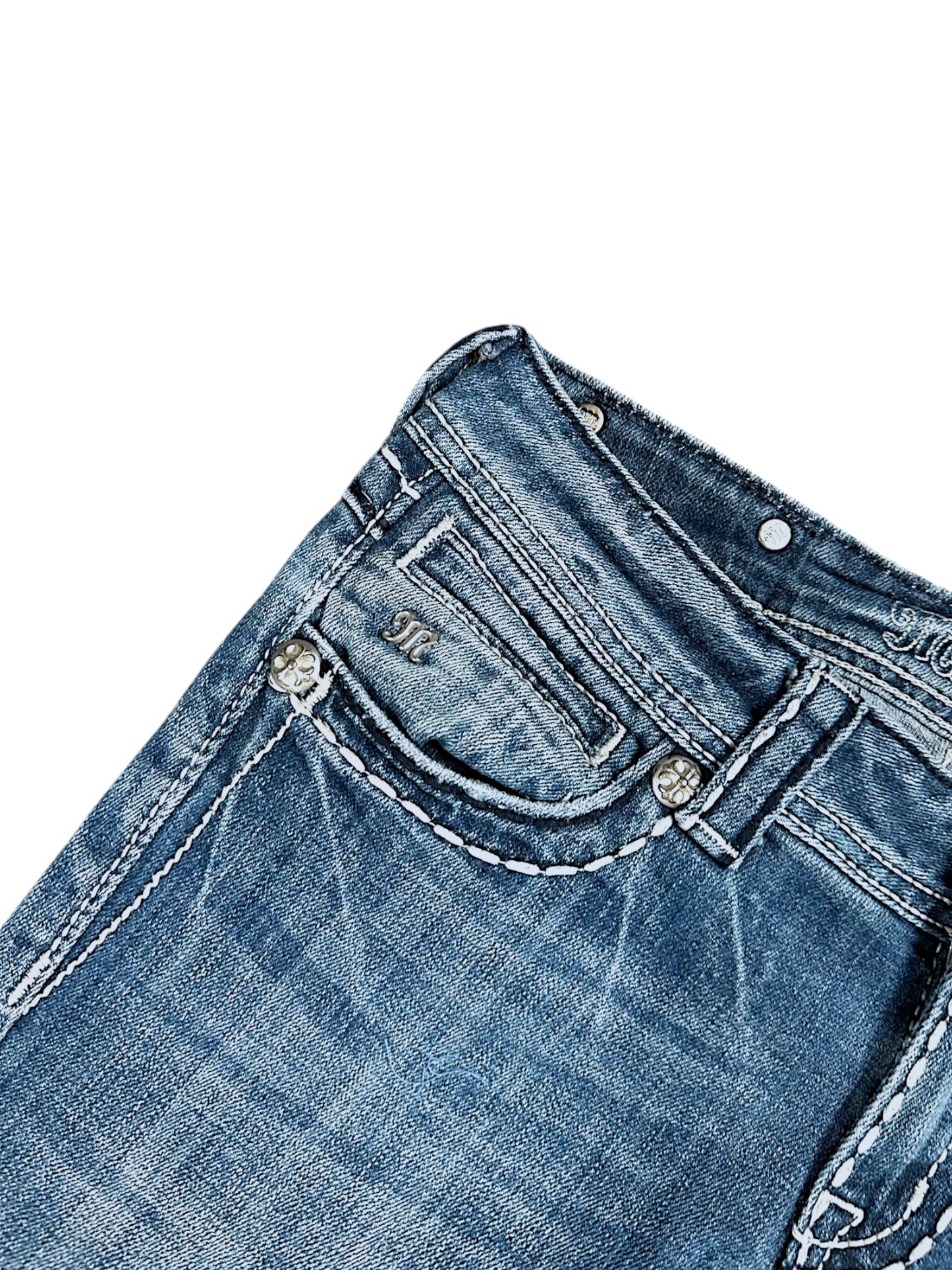 Vintage Miss Me Y2K Low Waist Bootcut Damenjeans (M)