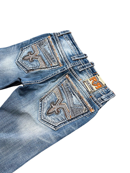 Vintage Rock Revival Y2K Straight Leg Jeans (M)