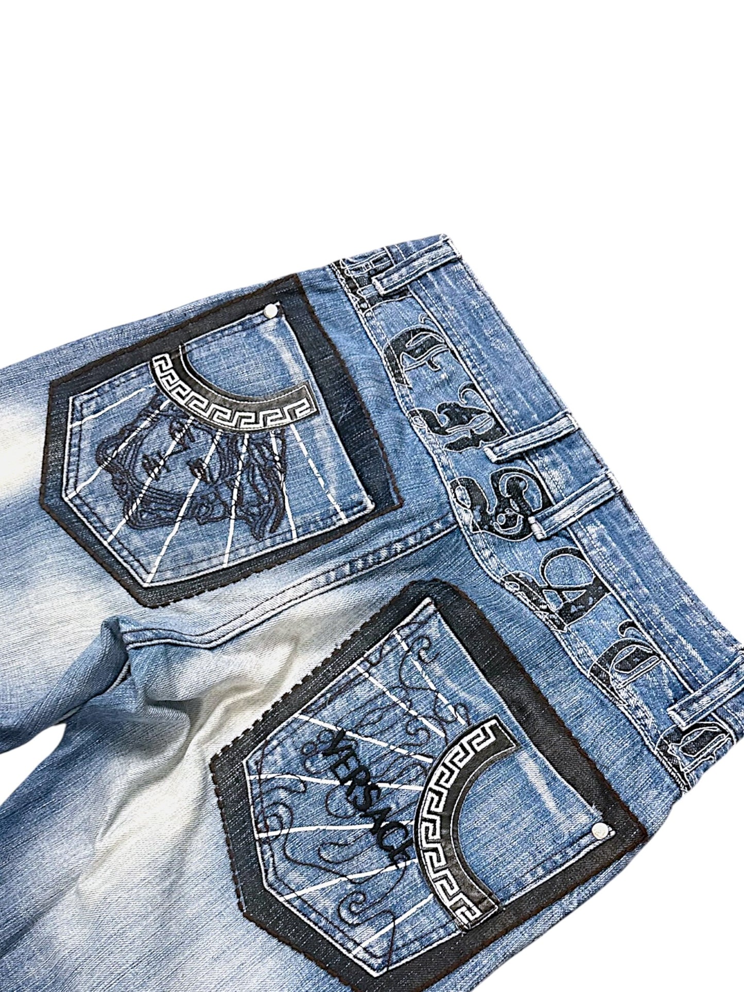 Vintage Versace Y2K Flared Baggy Jeans (L)