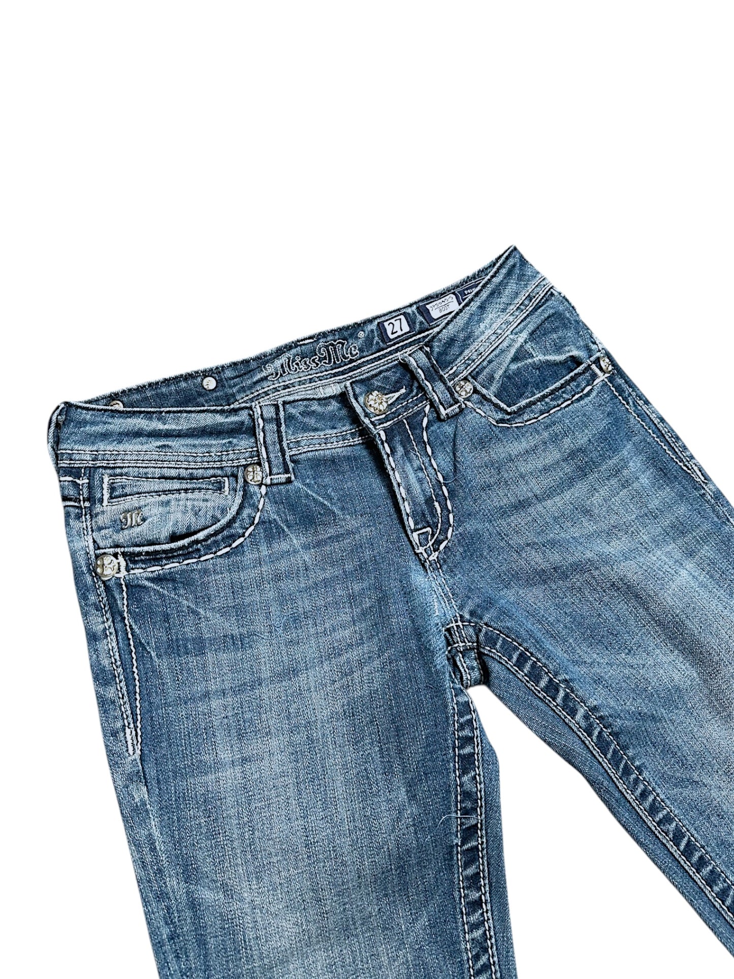 Vintage Miss Me Y2K Low Waist Bootcut Damenjeans (M)