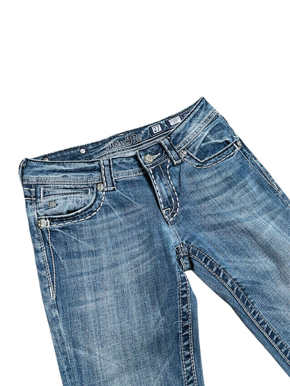 Vintage Miss Me Y2K Low Waist Bootcut Damenjeans (M)