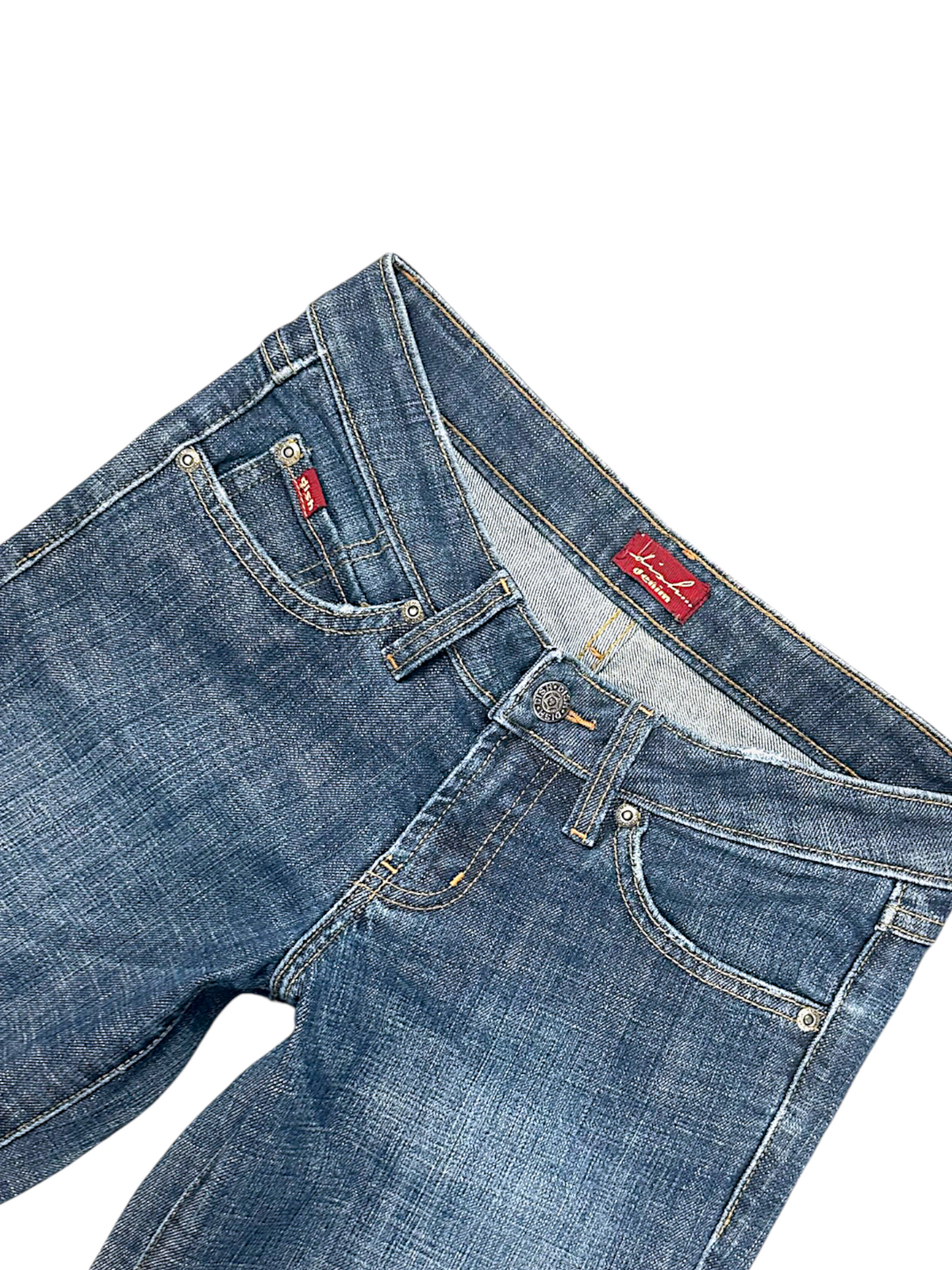 Vintage Embroidery Y2K Low Waist Flared Damenjeans (L)
