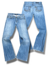 Vintage Embroidery Y2K Low Waist Bootcut / Flared Damenjeans (S)