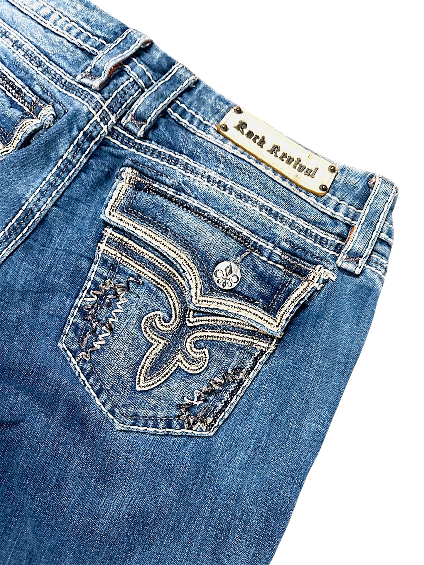 Vintage Rock Revival Y2K Baggy Jeans (L)