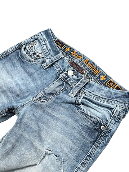 Vintage Rock Revival Y2K Low Waist Bootcut Damenjeans (S)