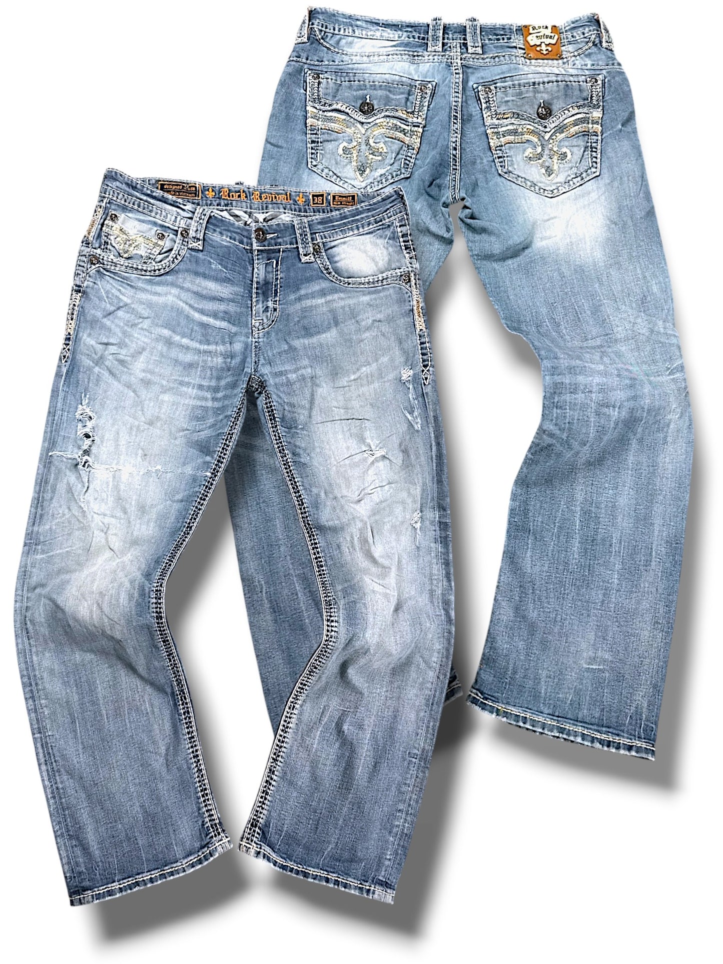 Vintage Rock Revival Y2K Baggy Jeans (L)