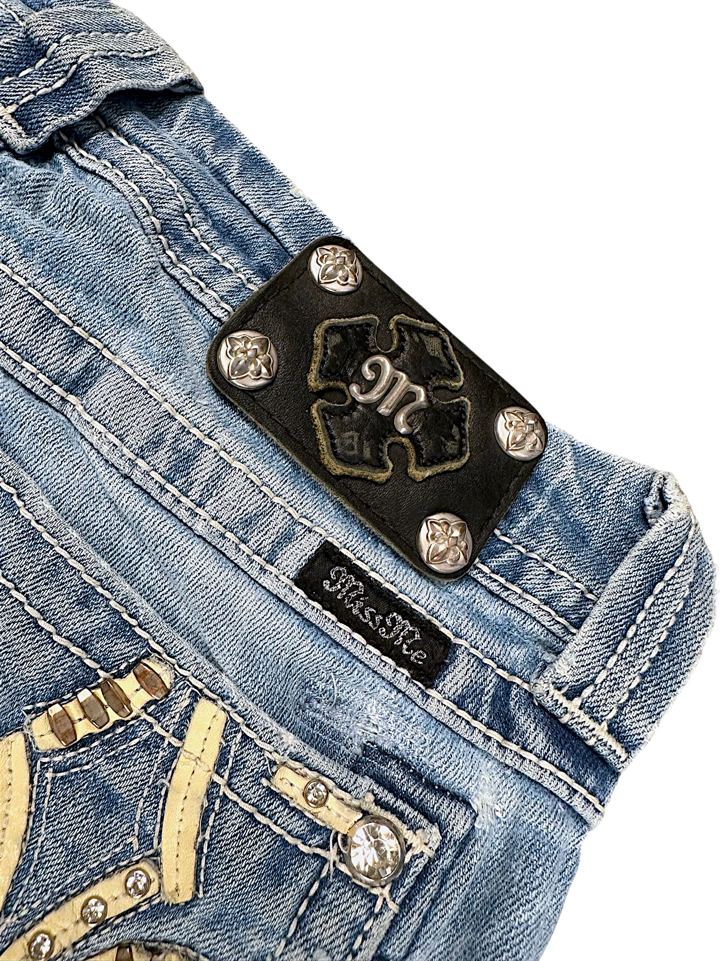 Vintage Miss Me Y2K Low Waist Bootcut / Flared Damenjeans (XL)