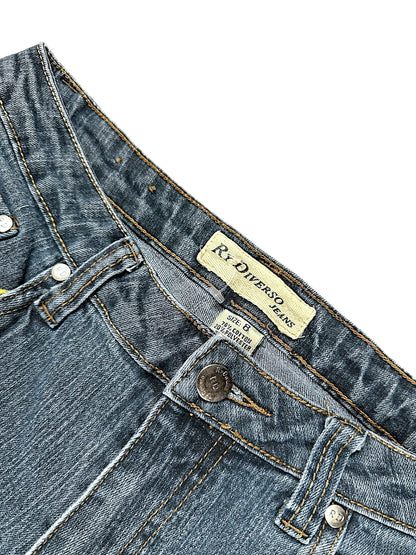 Vintage Embroidery Y2K Low Waist Bootcut / Flared Damenjeans (M)