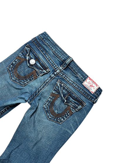Vintage True Religion Y2K Low Waist Bootcut Damenjeans (M)