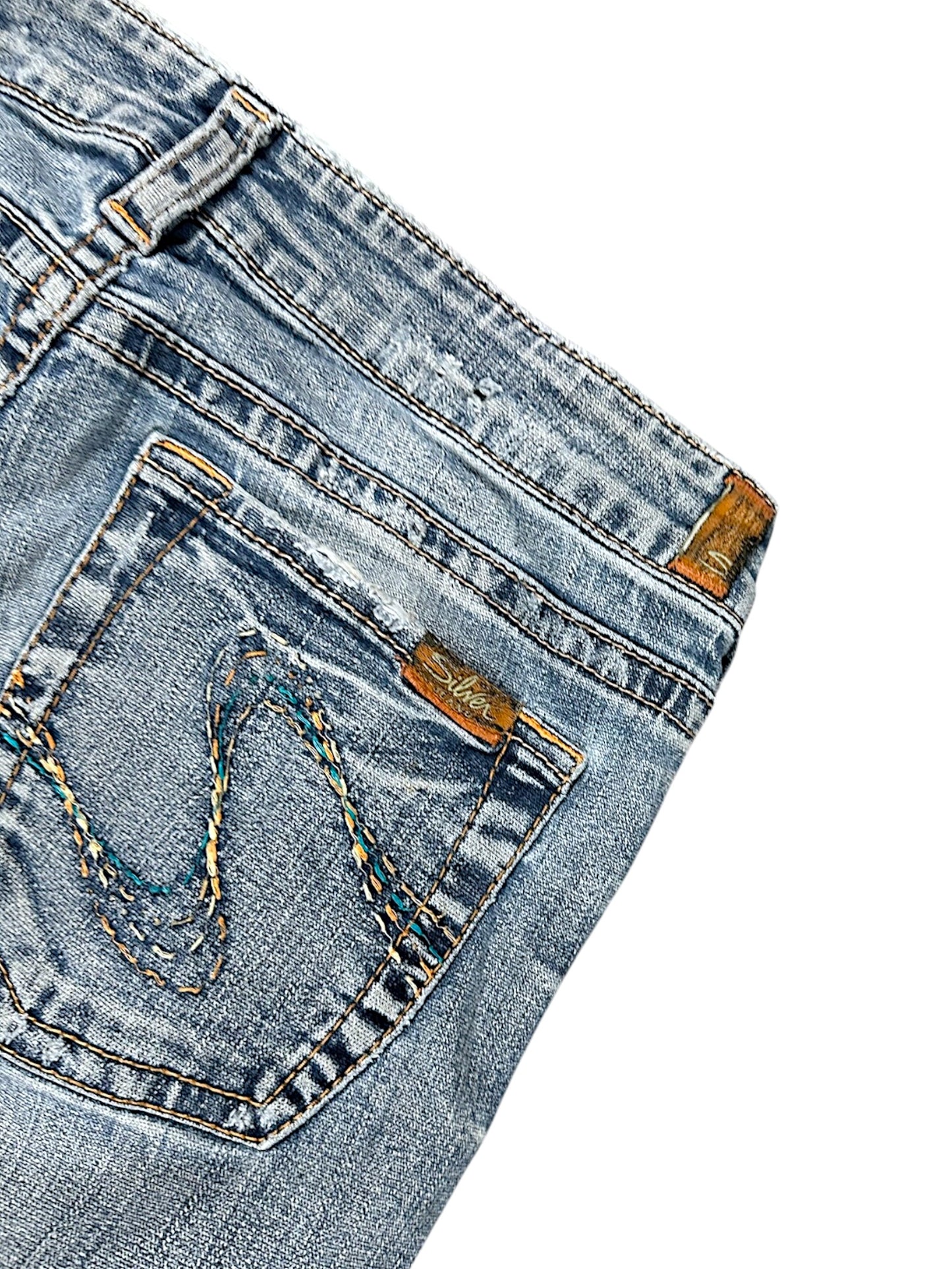 Vintage Silver Y2K Low Waist Bootcut / Flared Damenjeans (L)