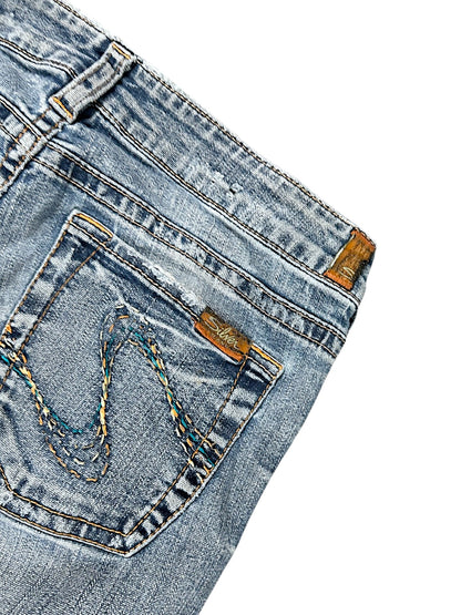 Vintage Silver Y2K Low Waist Bootcut / Flared Damenjeans (L)