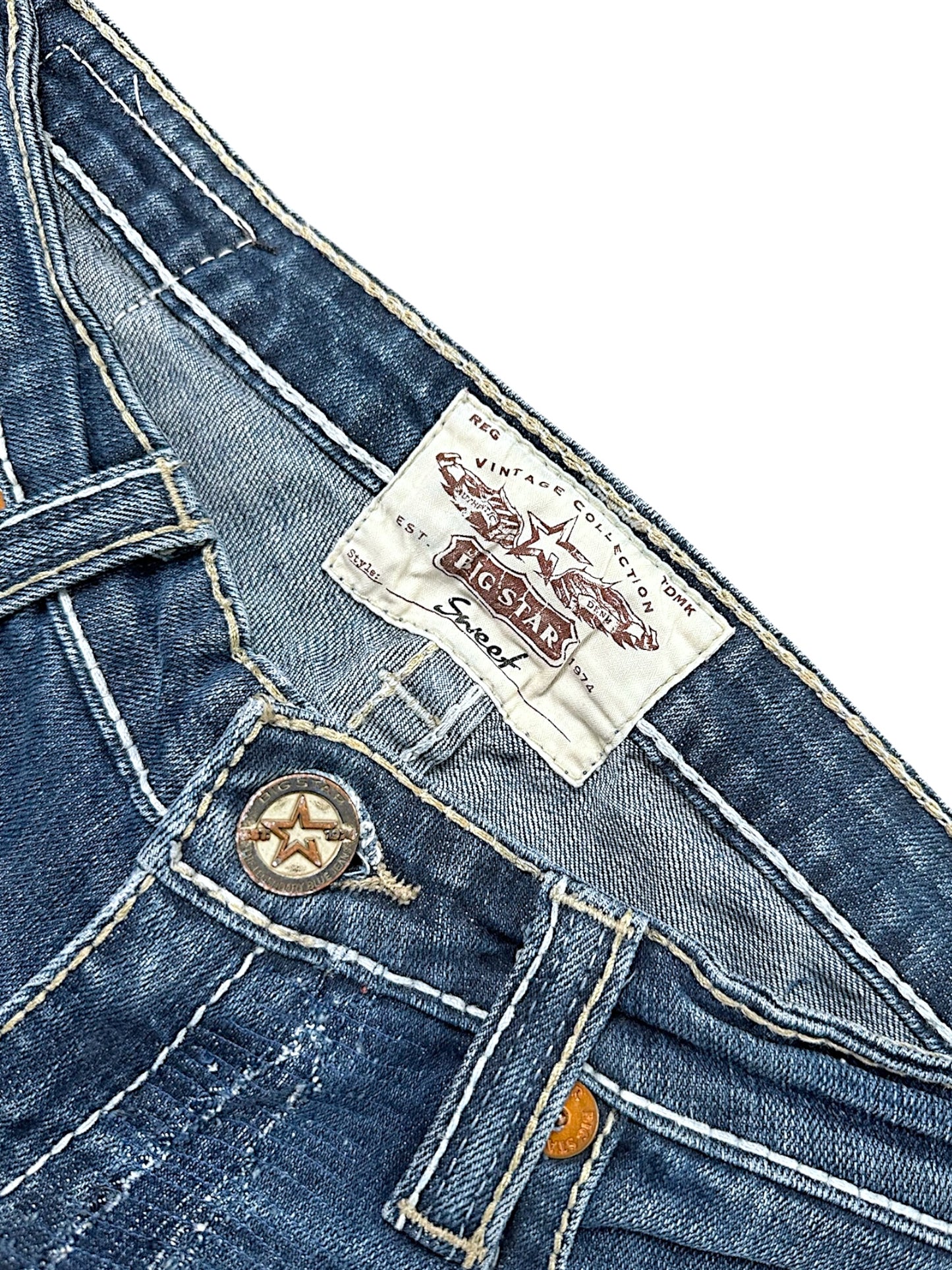 Vintage Embroidery Y2K Flared Jeans (S)
