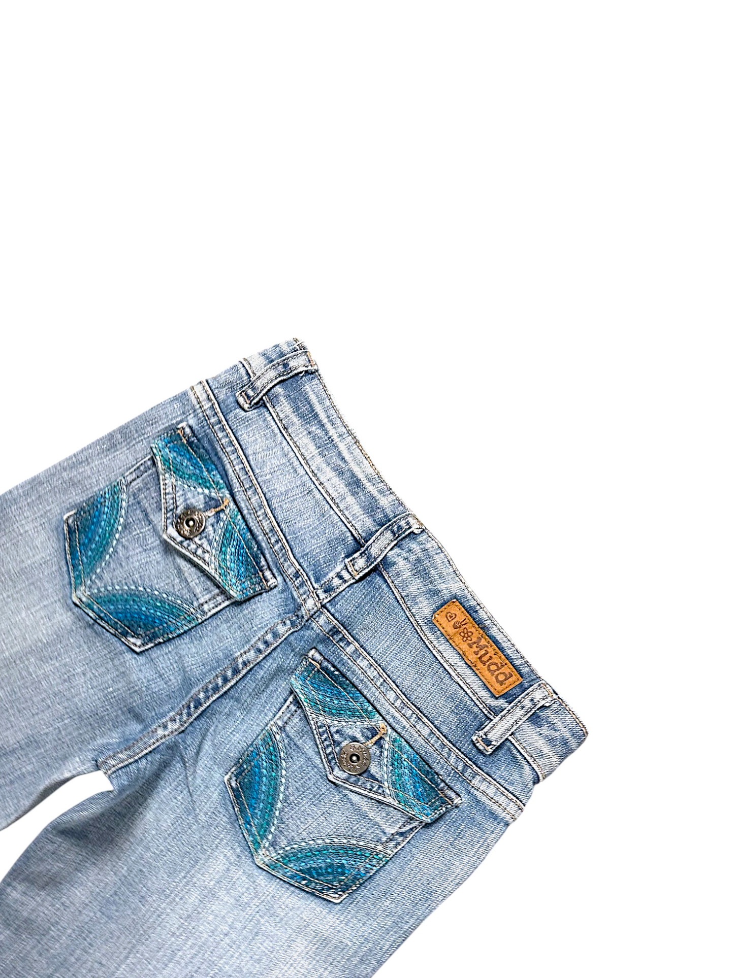Vintage Embroidery Y2K Low Waist Bootcut / Flared Damenjeans (XS)