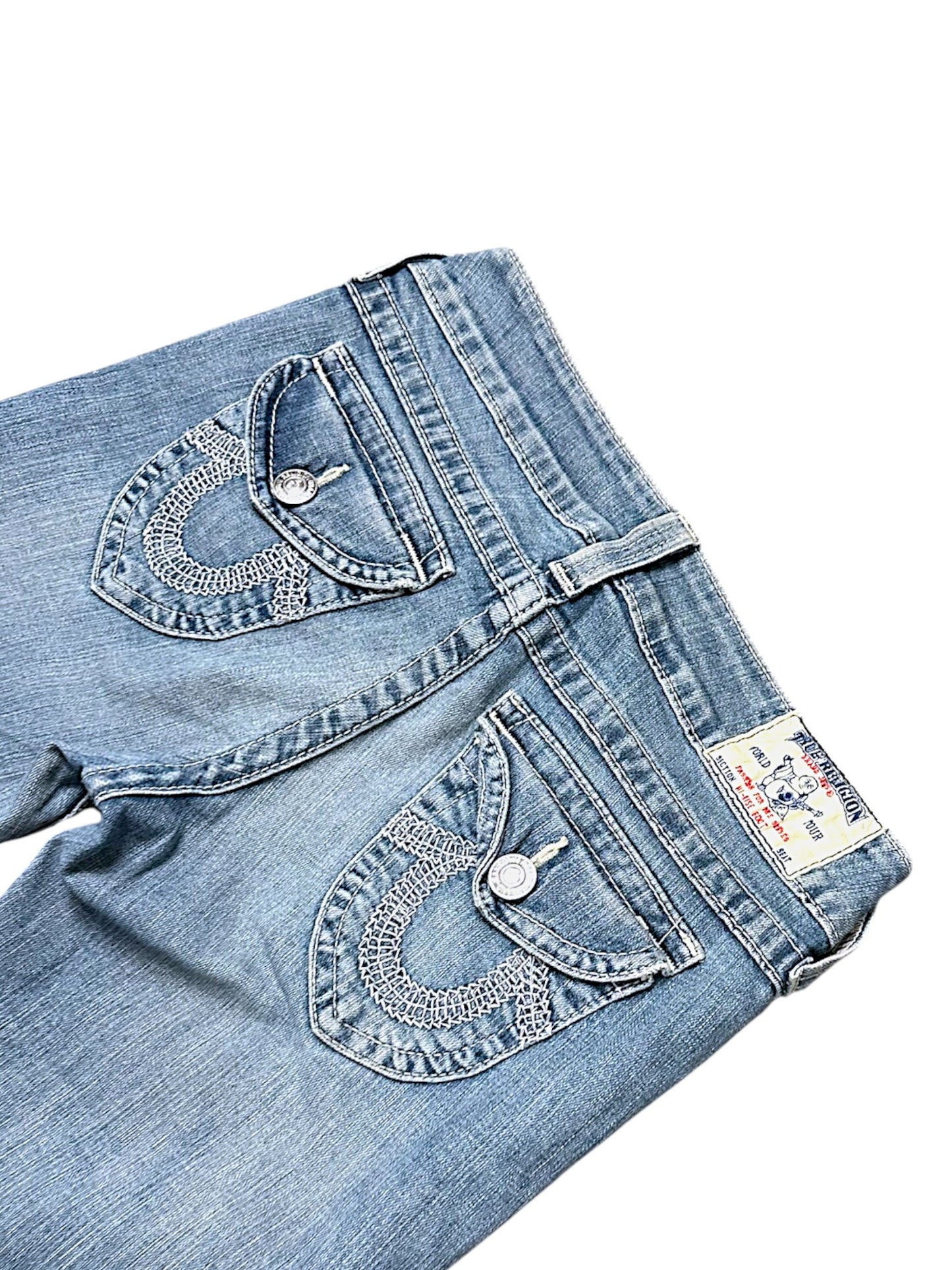 Vintage True Religion Y2K Low Waist Bootcut Damenjeans (L)