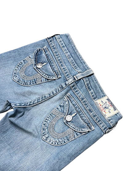 Vintage True Religion Y2K Low Waist Bootcut Damenjeans (L)