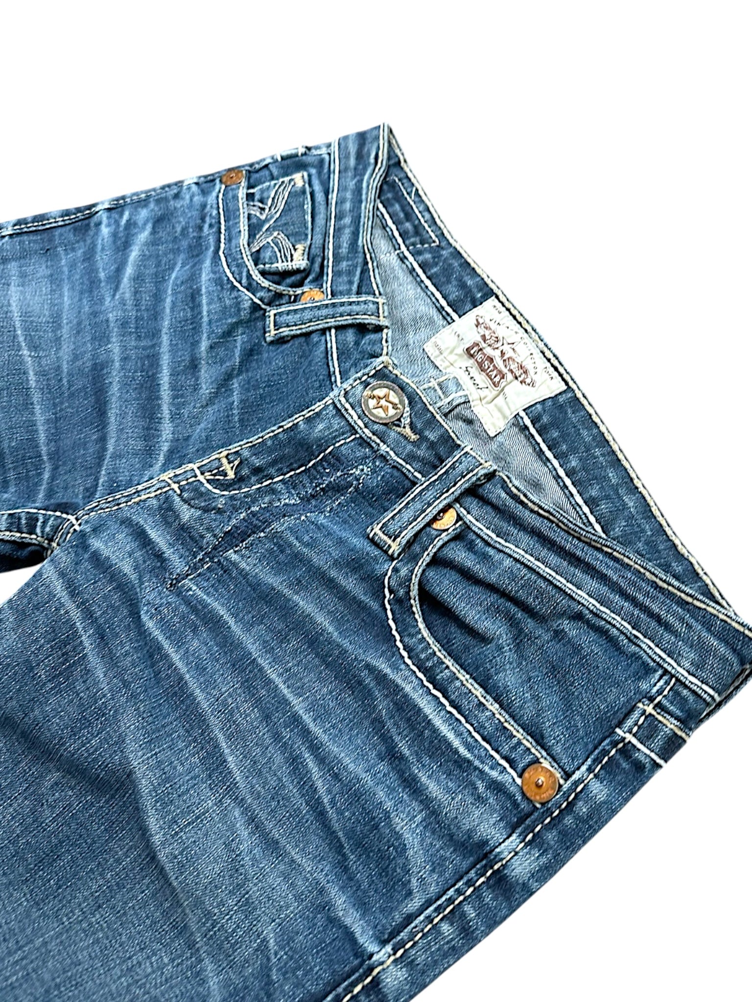 Vintage Embroidery Y2K Flared Jeans (S)
