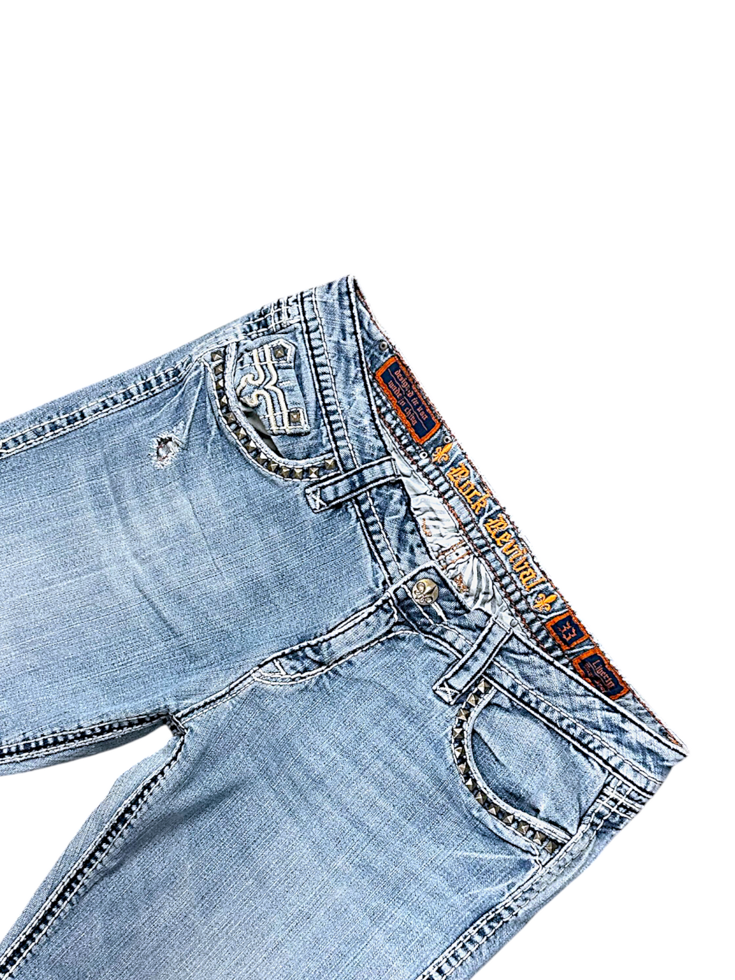 Vintage Rock Revival Y2K Straight Leg Jeans (XL)