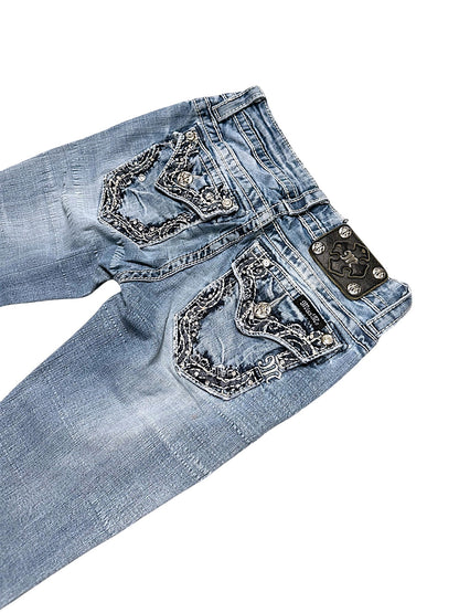 Vintage Miss Me Y2K Low Waist Bootcut Damenjeans (XS)
