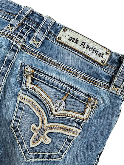 Vintage Rock Revival Low Waist Bootcut Damenjeans (M)