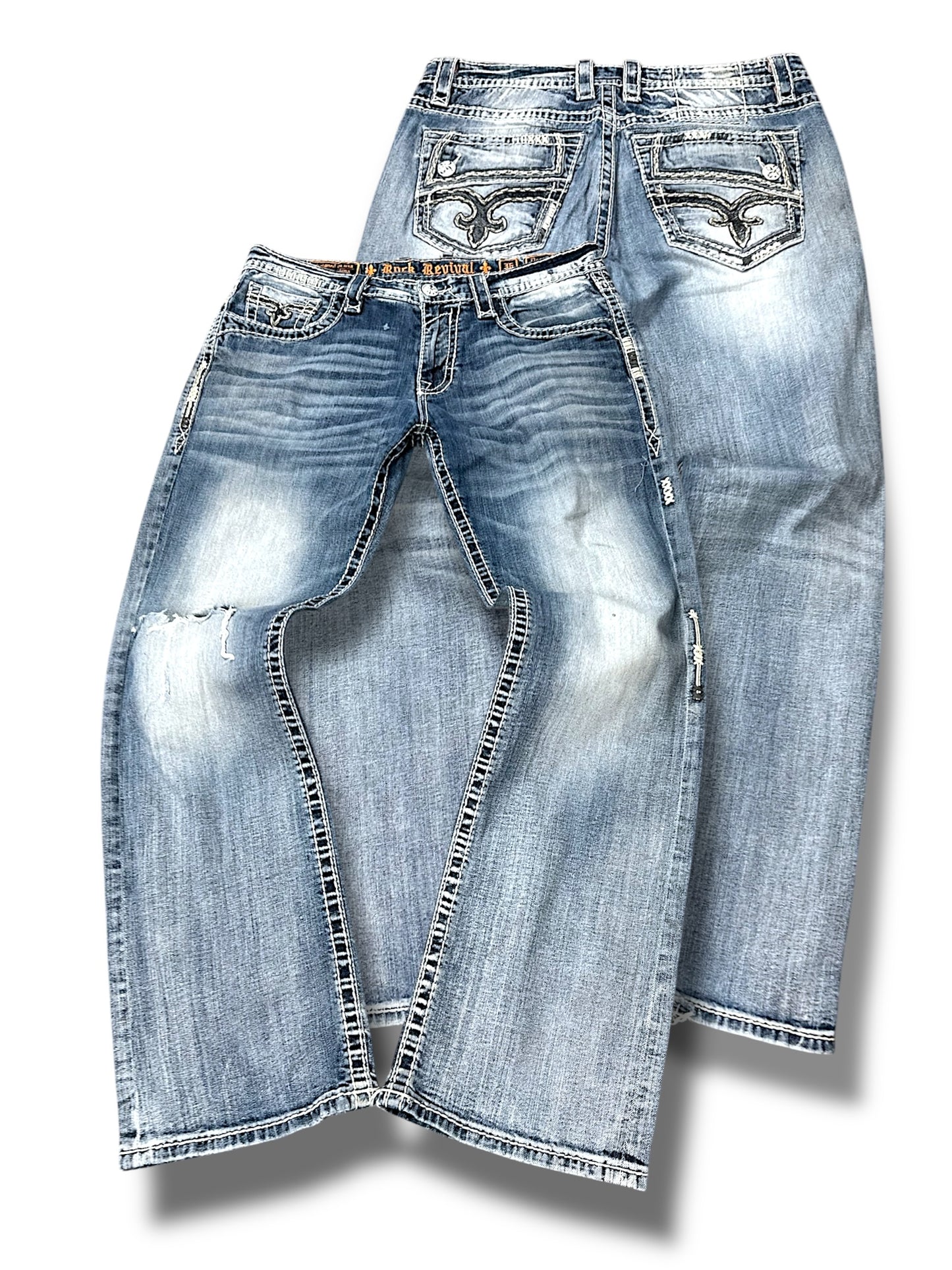 Vintage Rock Revival Y2K Baggy Jeans (L)