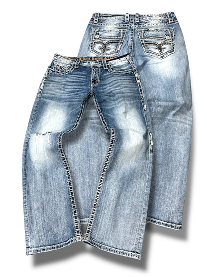Vintage Rock Revival Y2K Baggy Jeans (L)