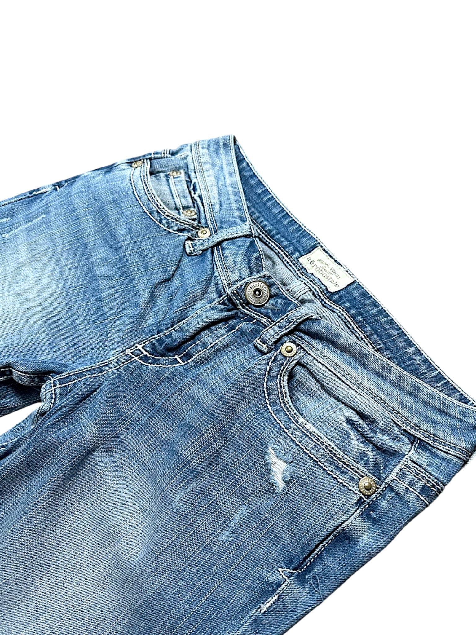 Vintage Embroidery Y2K Low Waist Bootcut / Flared Damenjeans (S)