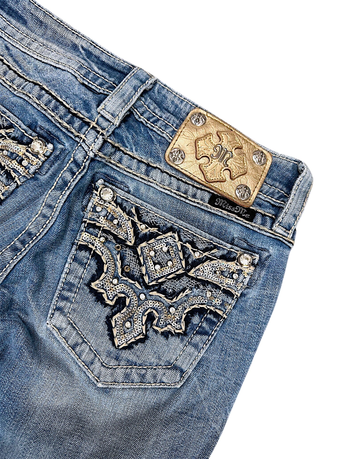 Vintage Miss Me Y2K Low Waist Bootcut Damenjeans (S)