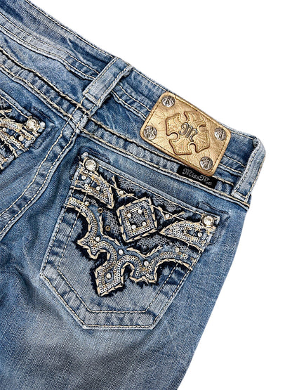 Vintage Miss Me Y2K Low Waist Bootcut Damenjeans (S)