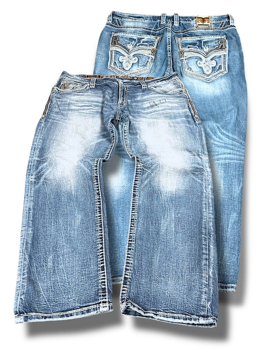 Vintage Rock Revival Baggy Jeans (XL)