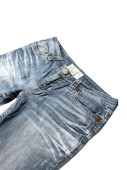 Vintage Embroidery Y2K Bootcut Flared Jeans (S)