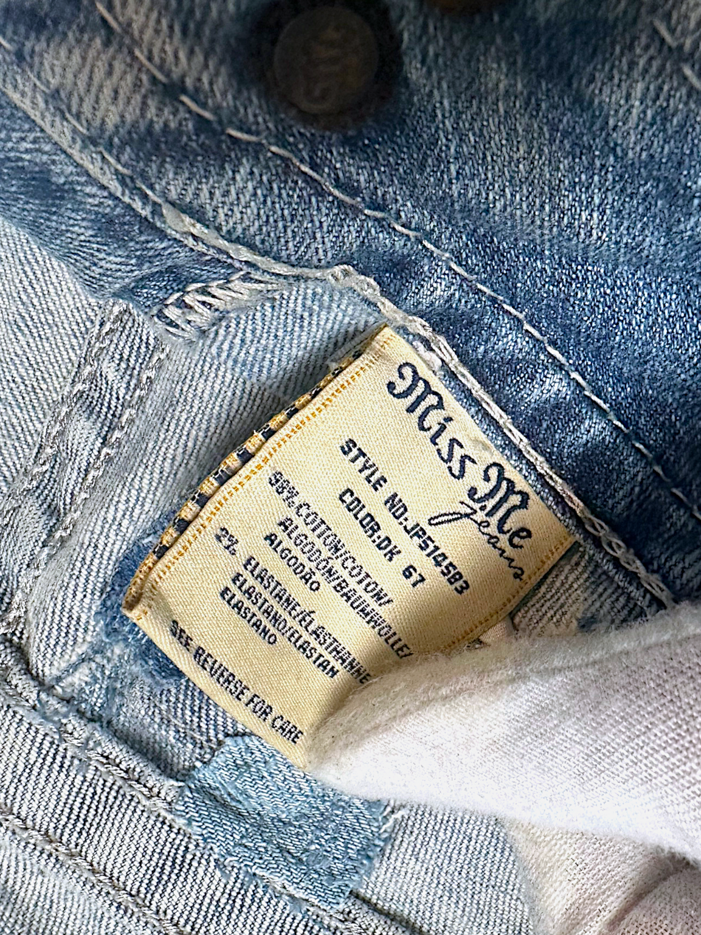 Vintage Miss Me Y2K Low Waist Bootcut Damenjeans (L)