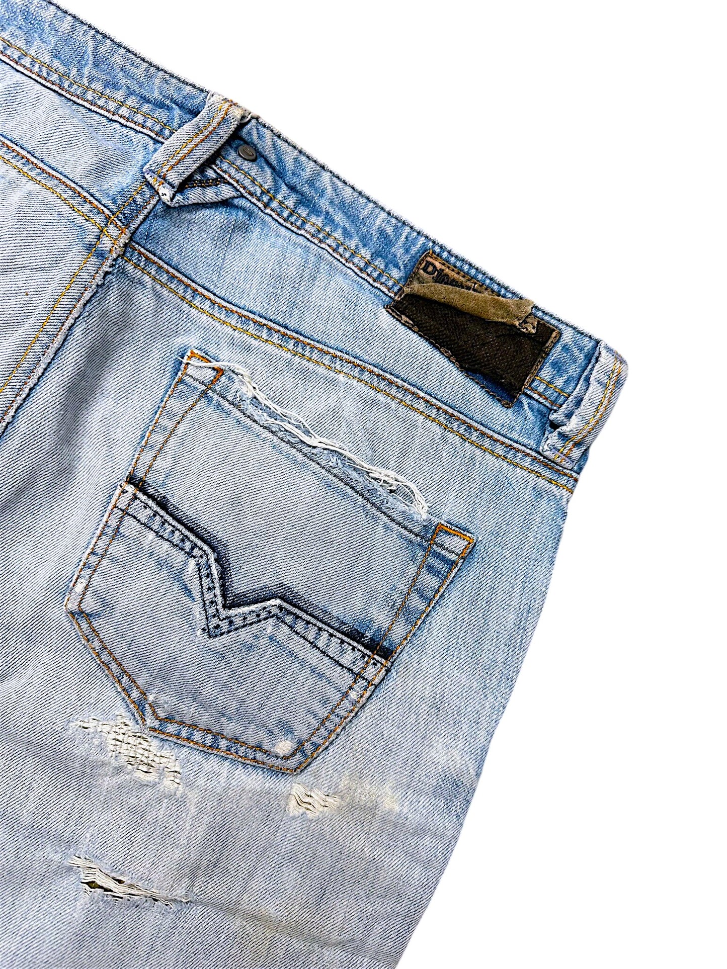 Vintage Diesel Y2K Ripped Straight Leg Jeans (L)