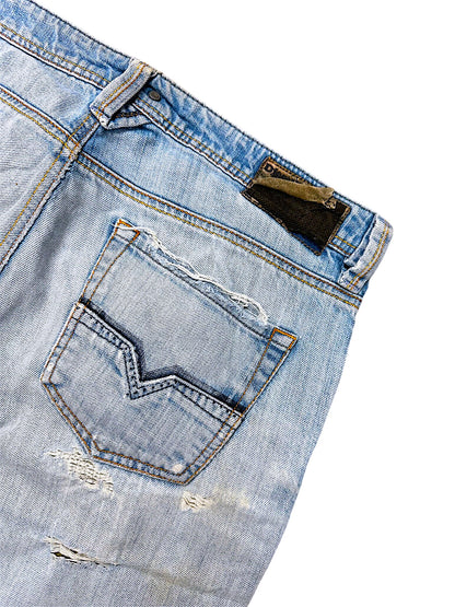 Vintage Diesel Y2K Ripped Straight Leg Jeans (L)