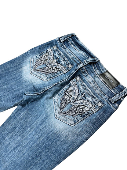 Vintage Miss Me Y2K Low Waist Bootcut / Flared Damenjeans (M)
