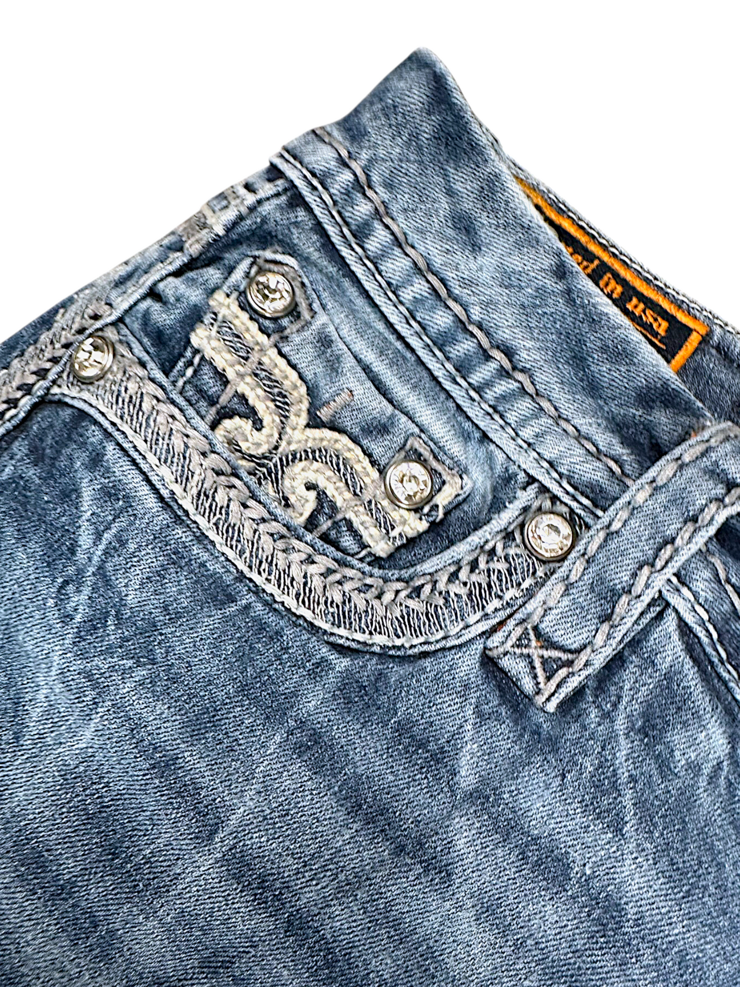 Vintage Rock Revival Y2K Low Waist Bootcut Damenjeans (L)
