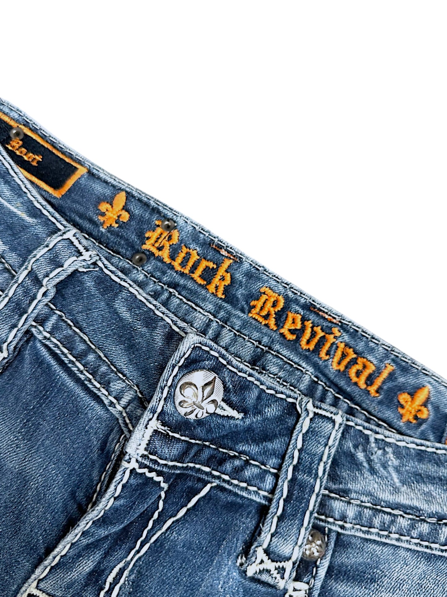 Vintage Rock Revival Y2K Low Waist Bootcut Damenjeans (S)