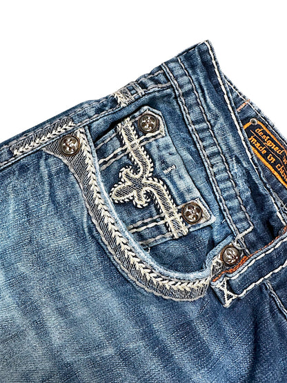 Vintage Rock Revival Y2K Baggy Jeans (L)