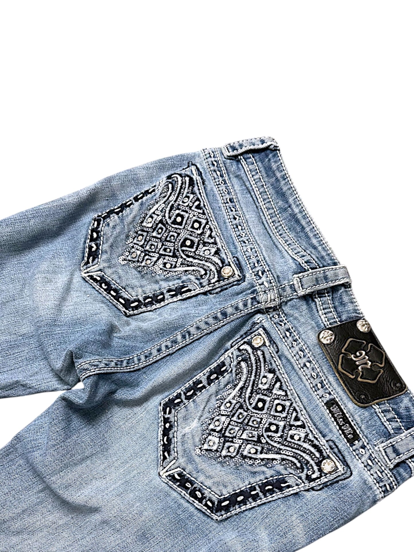 Vintage Miss Me Y2K Low Waist Bootcut Damenjeans (S)