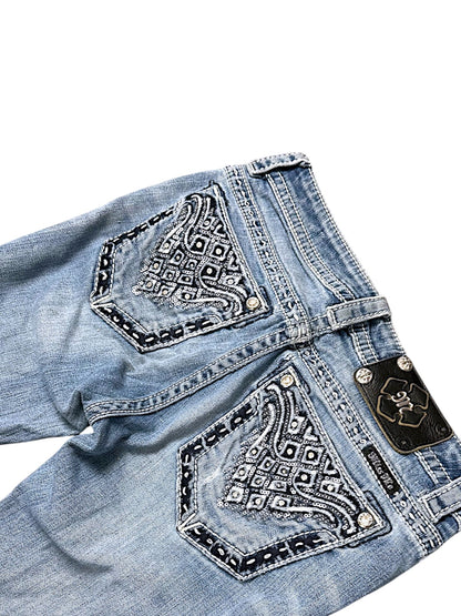 Vintage Miss Me Y2K Low Waist Bootcut Damenjeans (S)