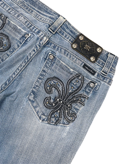 Vintage Miss Me Y2K Low Waist Bootcut Damenjeans (L)