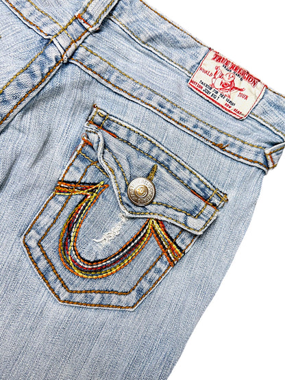 Vintage True Religion Y2K Low Waist Bootcut Damenjeans (S)