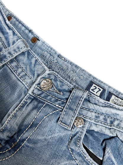 Vintage Miss Me Y2K Low Waist Bootcut Damenjeans (M)