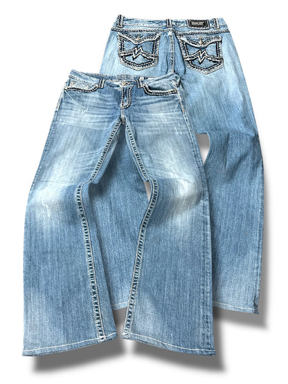 Vintage Miss Me Y2K Low Waist Bootcut / Flared Damenjeans (L)