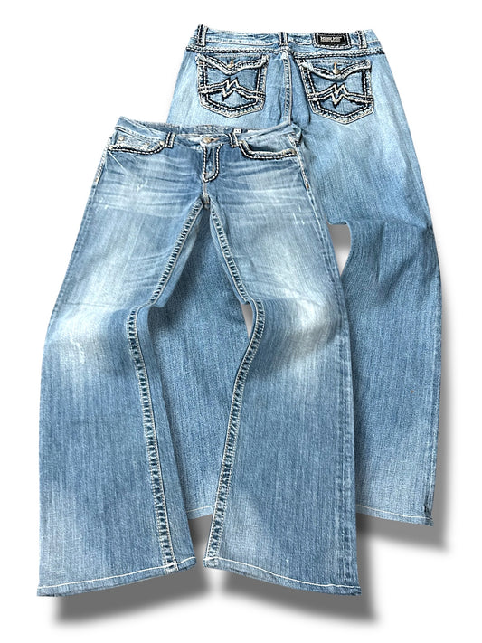 Vintage Miss Me Y2K Low Waist Bootcut / Flared Damenjeans (L)