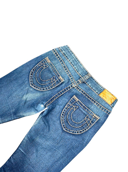 Vintage True Religion Y2K Low Waist Bootcut Damenjeans (M)