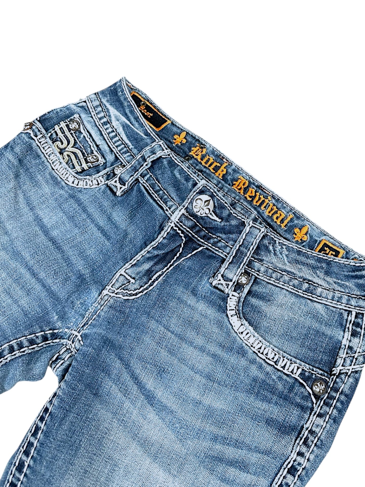 Vintage Rock Revival Y2K Low Waist Bootcut Damenjeans (S)